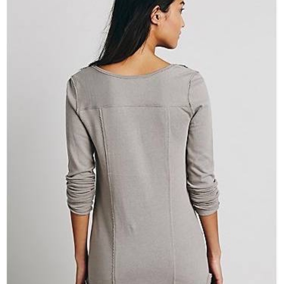 We The Free gray turquoise Fairisle Front Henley - Picture 2 of 4